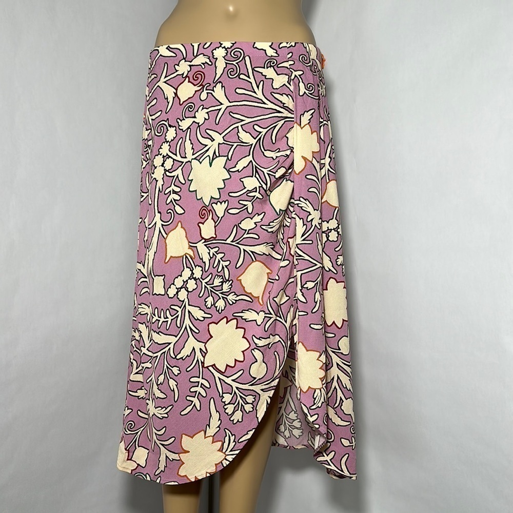 Knox Rose Pink Floral Elastic Pull up Skirt Midi (M91R3Y)